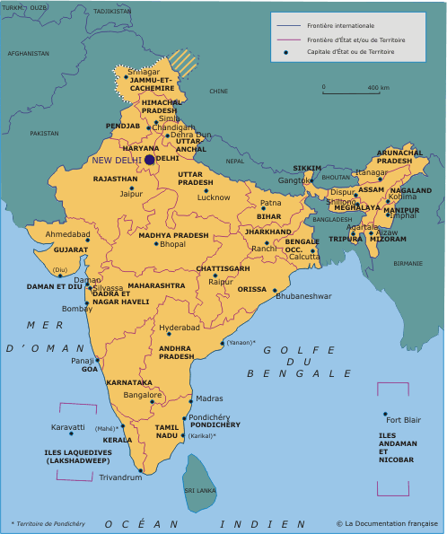 Carte de l'Inde Carte de l'Inde